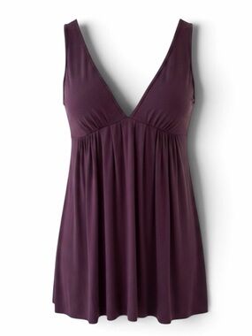 Love Yaya Dark Purple Sleeveless Deep V-Neck Top Size 2